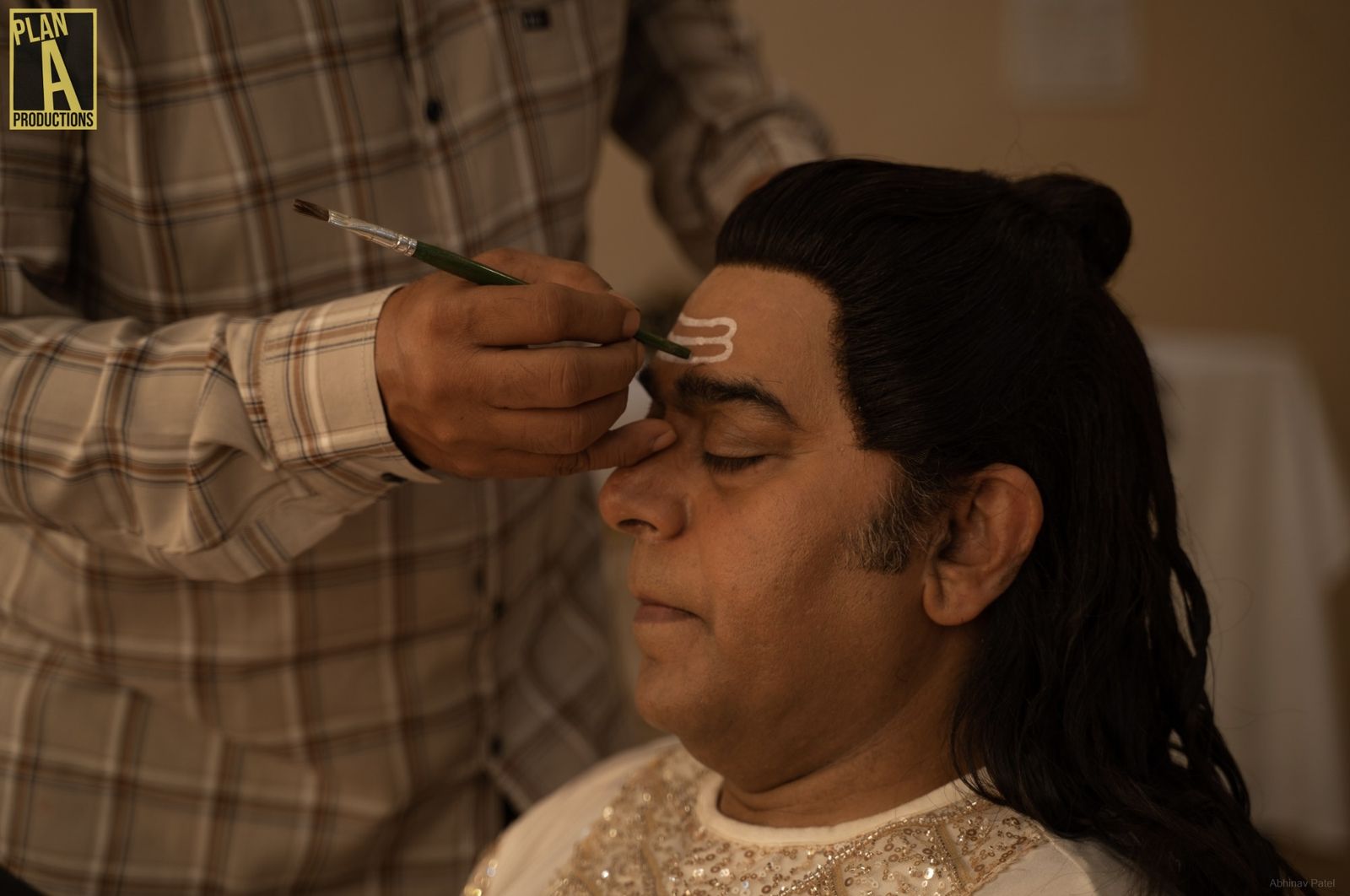 Character makeup on set