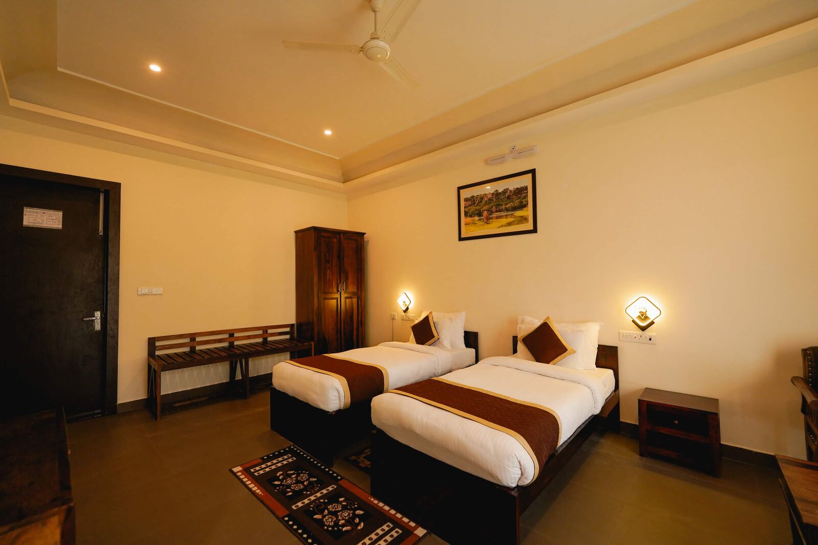 Resort guest room with twin beds